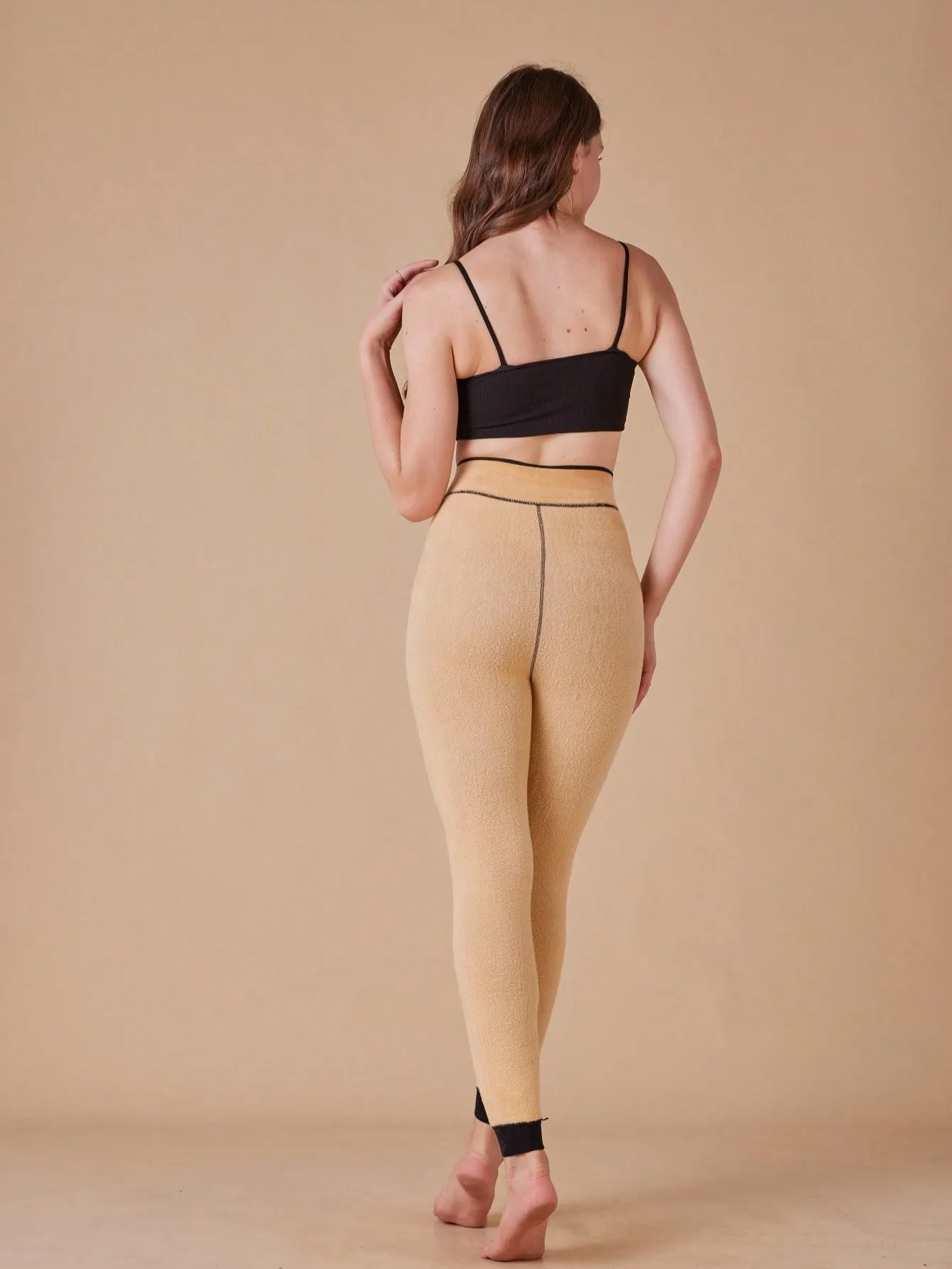 1 Pair Plush-Lined Leggings, Opaque Warm Pants, High Waist Elastic Bottom Pants, Women's Stockings & Stockings With Four Colors Of High Elasticity Are Suitable For Leg Warmth In Autumn And Winter.