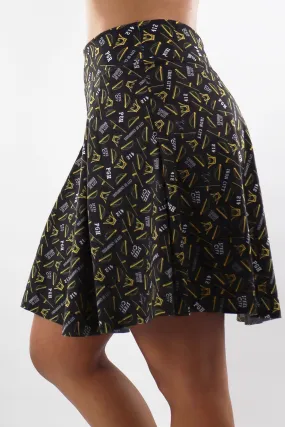 3016 - The Pittsburgh Hometown Swift Motion Skort - Black & Gold Print