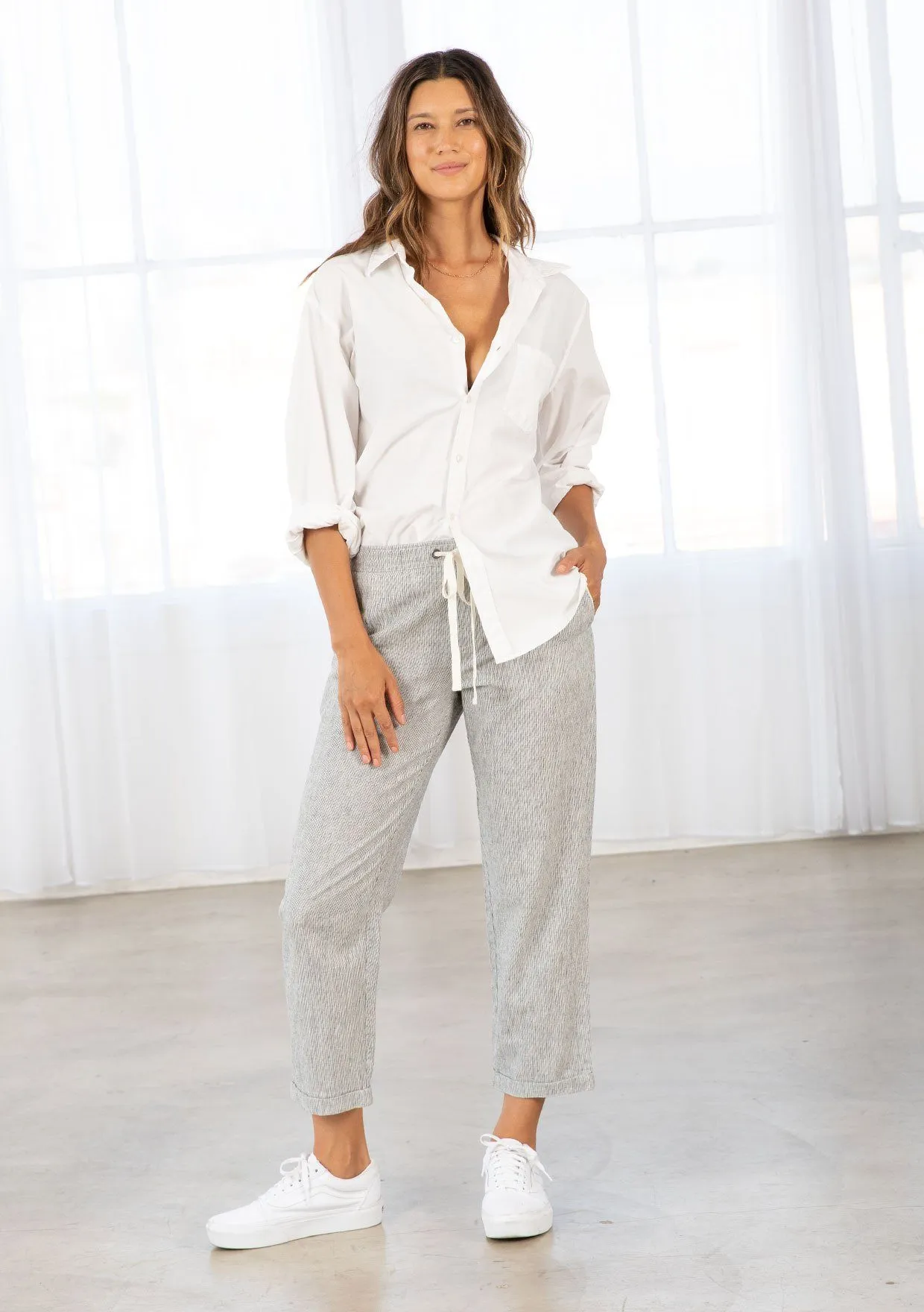 Aiden Linen Stripe Pant