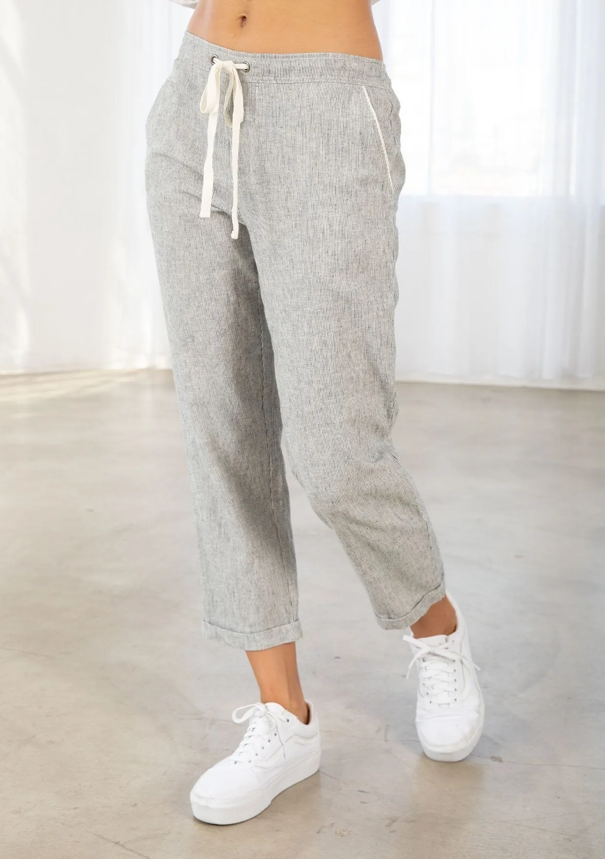 Aiden Linen Stripe Pant