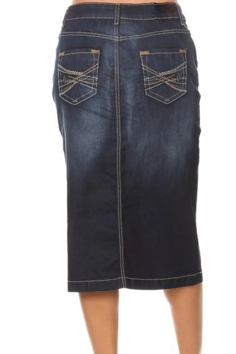 Alivia Dark Denim Skirt