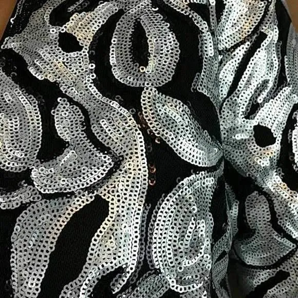 Animal Zebra Print Sequin Jacket