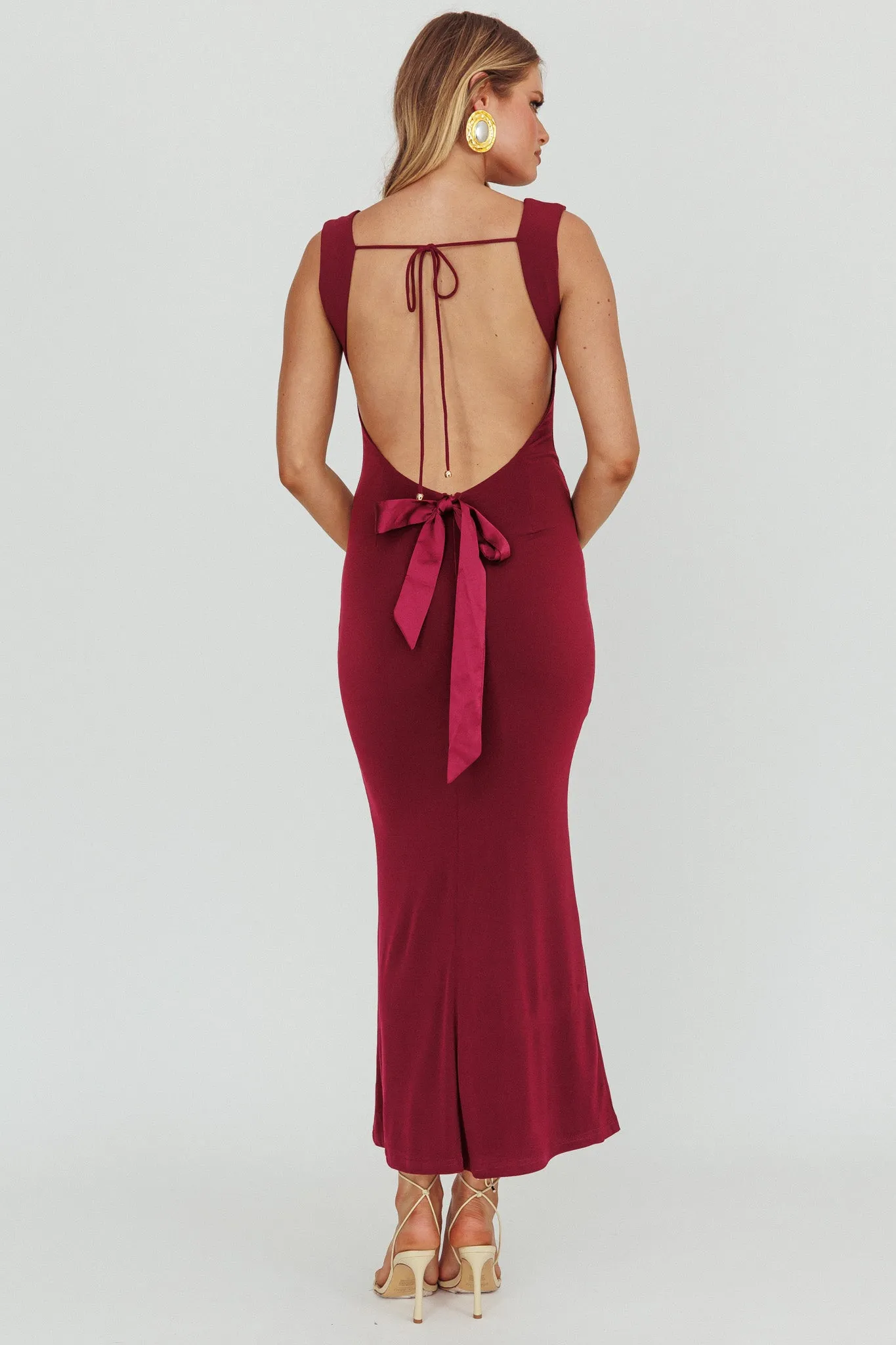 Annabel Bodycon Maxi Dress Wine