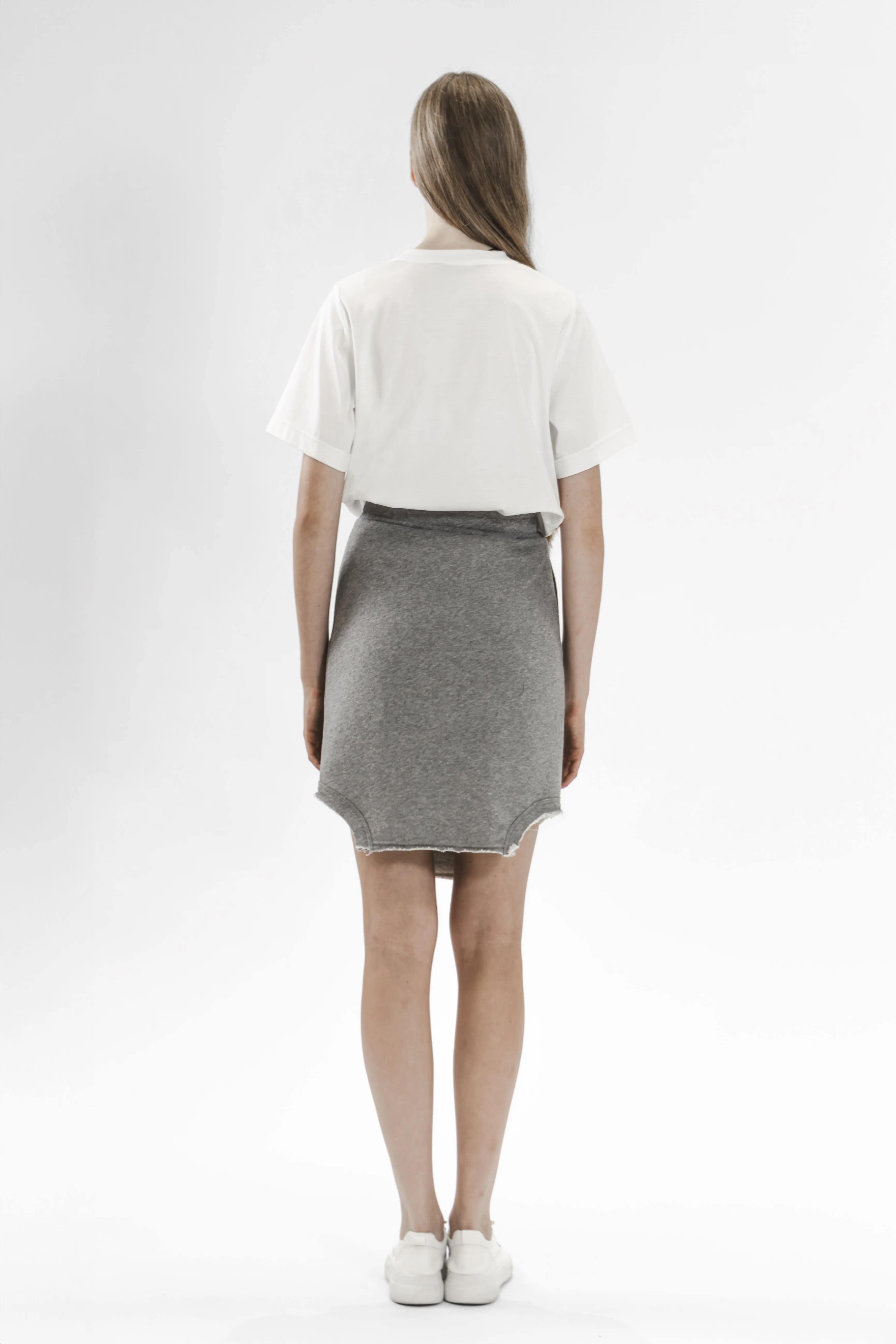 ASH GRAY CASUAL COTTON SKIRT