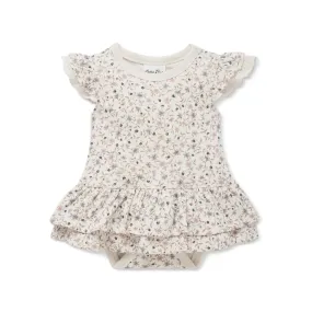 Aster & Oak Winter Floral Dress Onesie