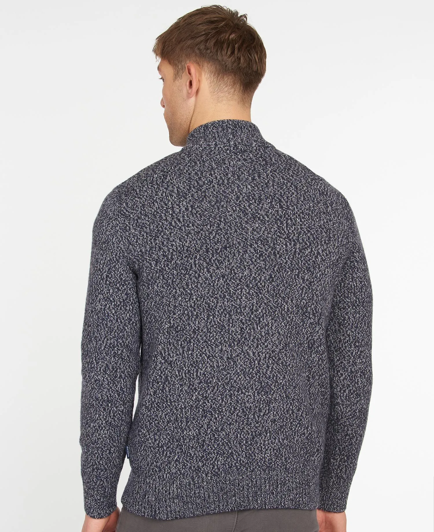 Barbour Sweater Sid Half Zip Jumper Navy Marl