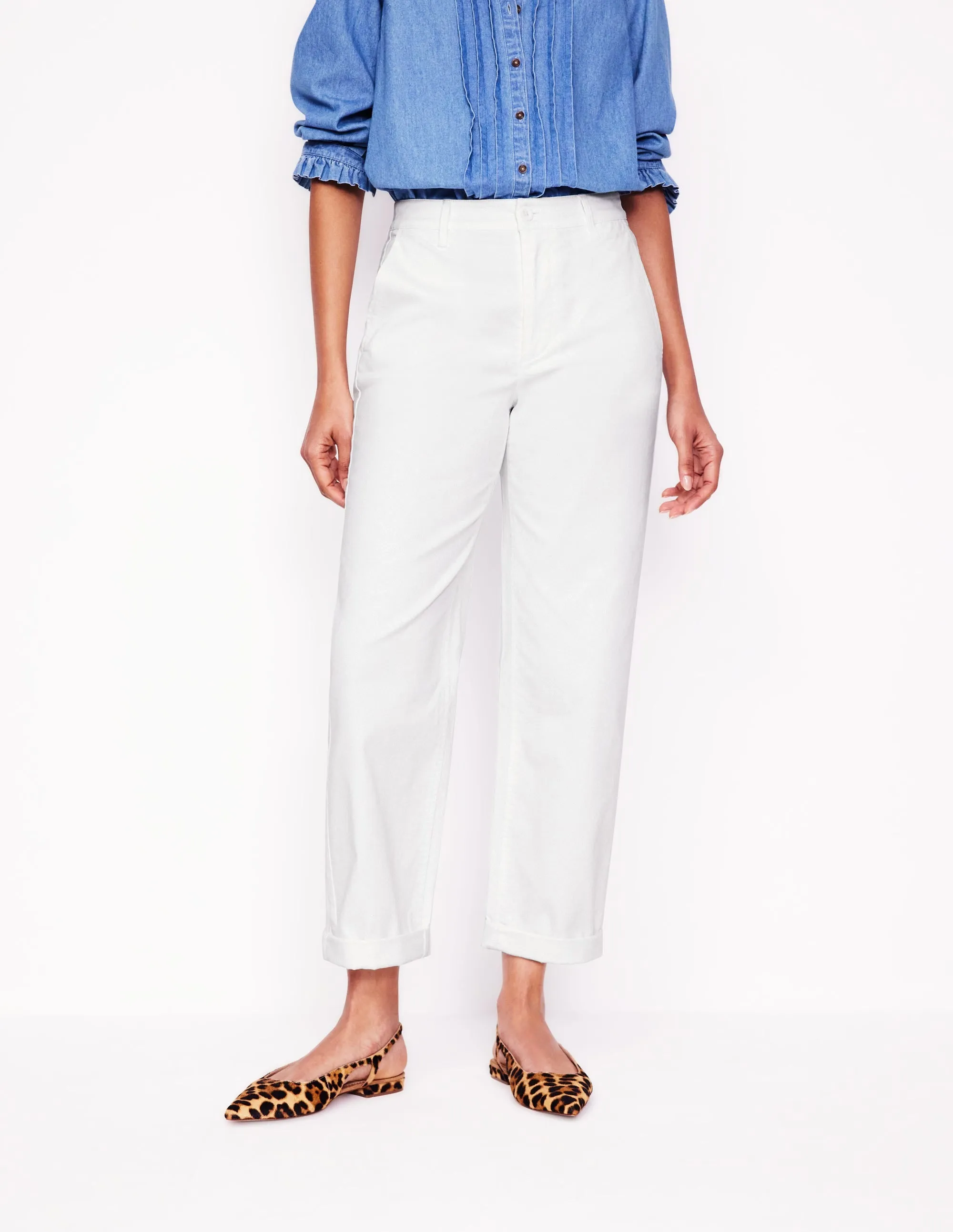 Barnsbury Tape Chino Trousers-White