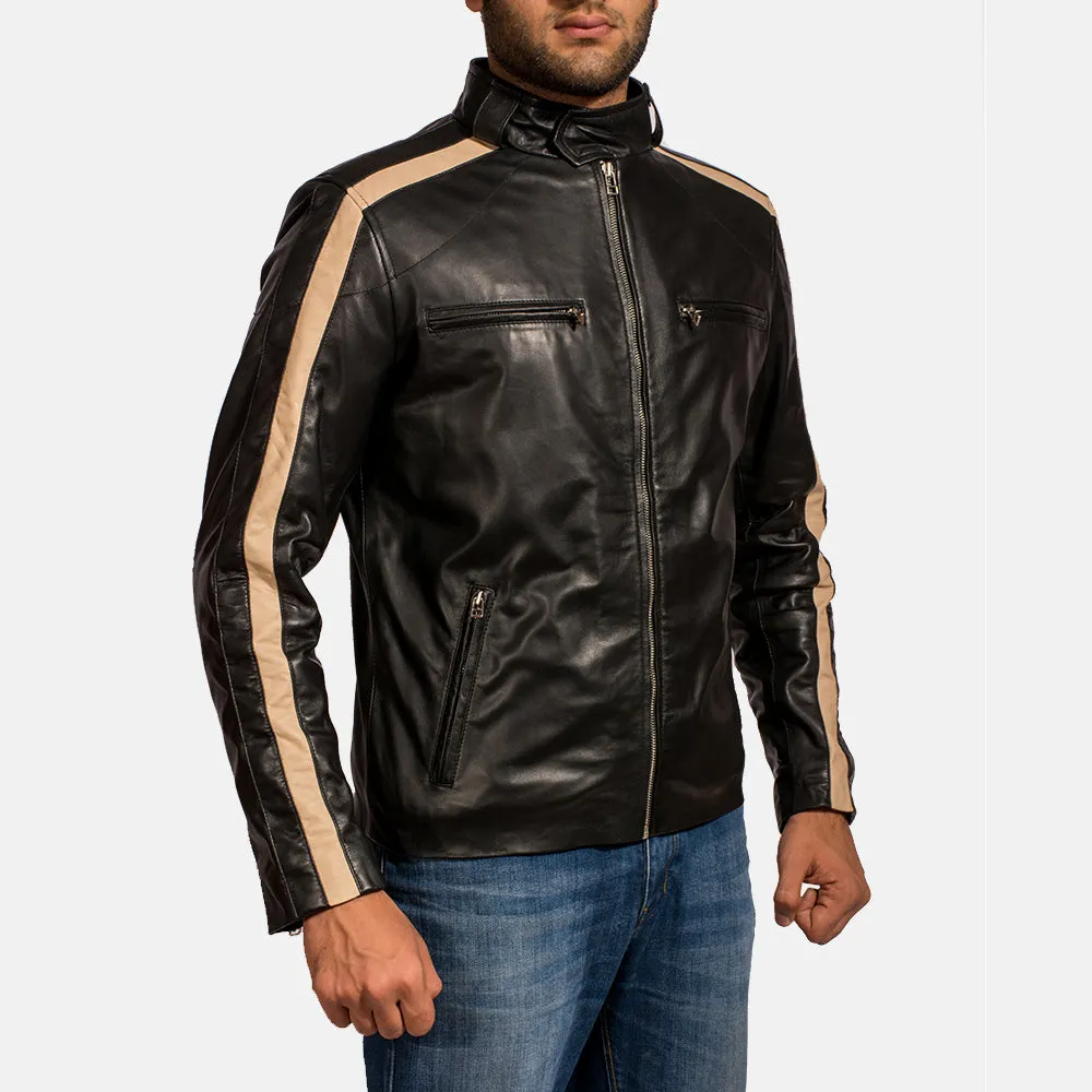 Beetle Black Leather Biker Jacket