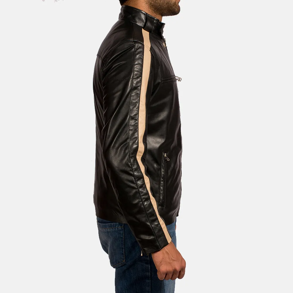 Beetle Black Leather Biker Jacket