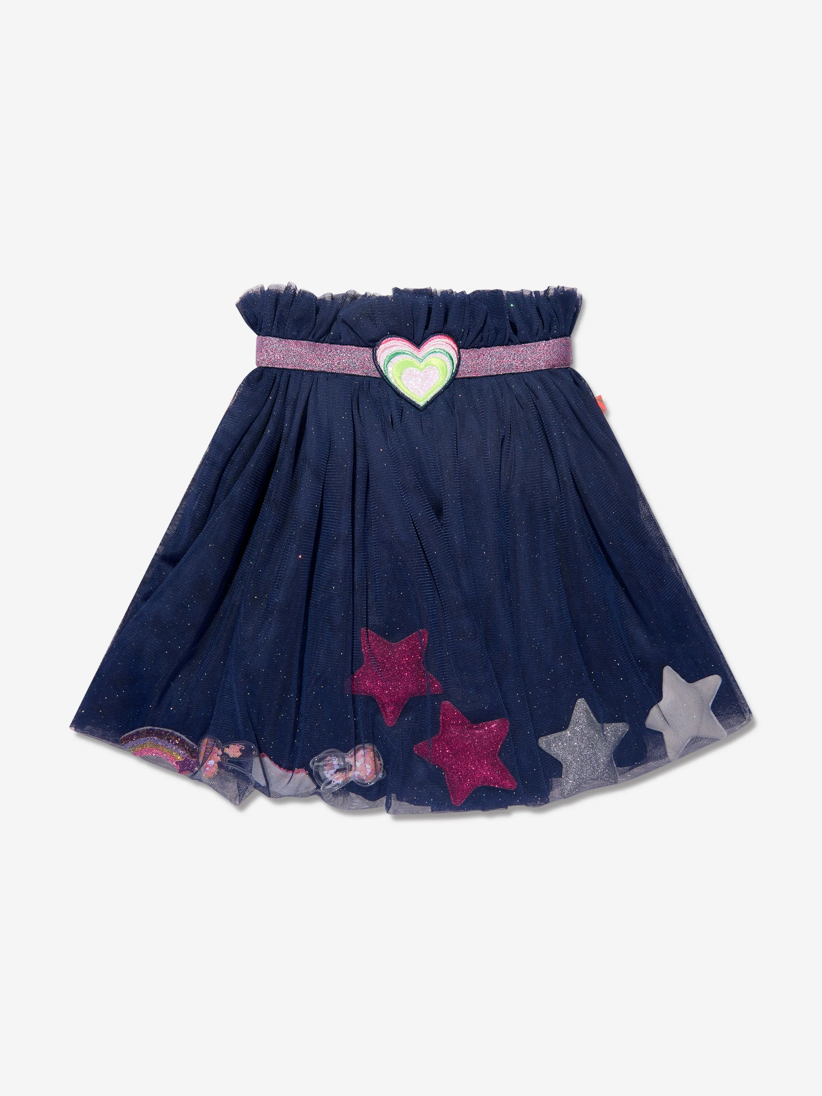 Billieblush Girls Tulle Star Skirt in Navy