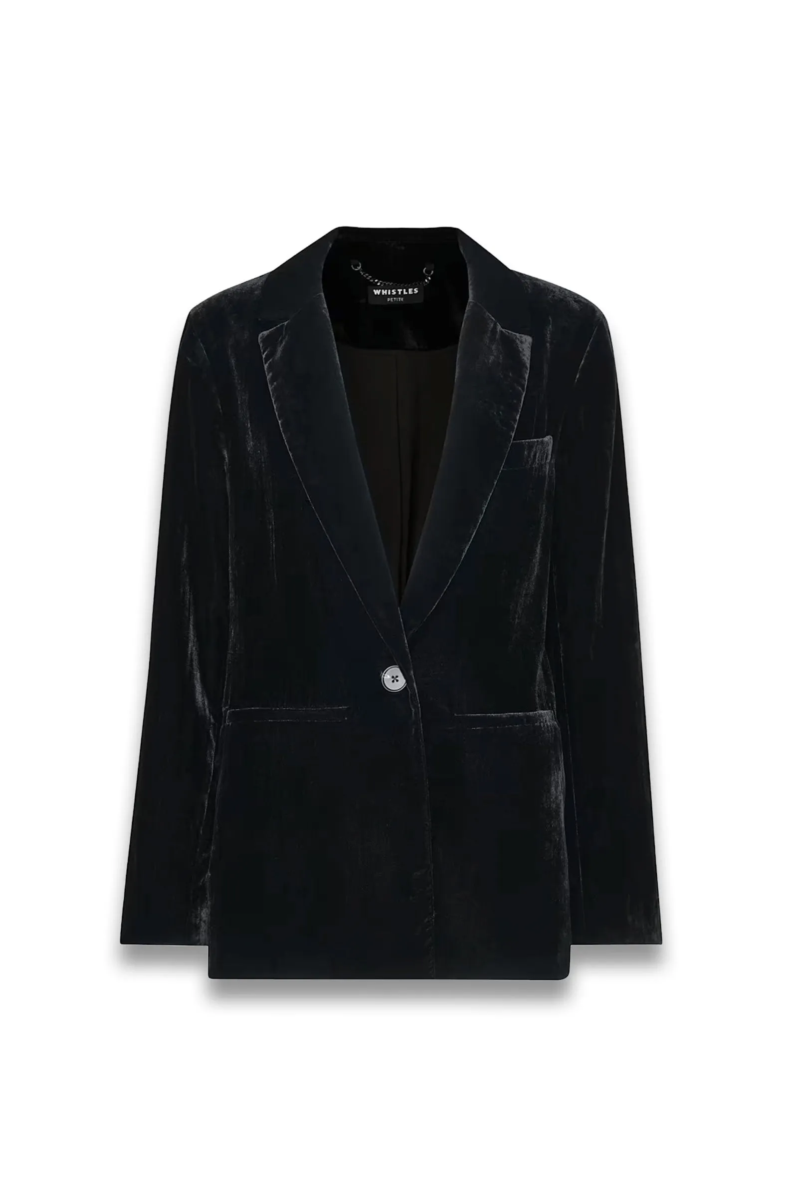 Black Petite Olivia Velvet Blazer