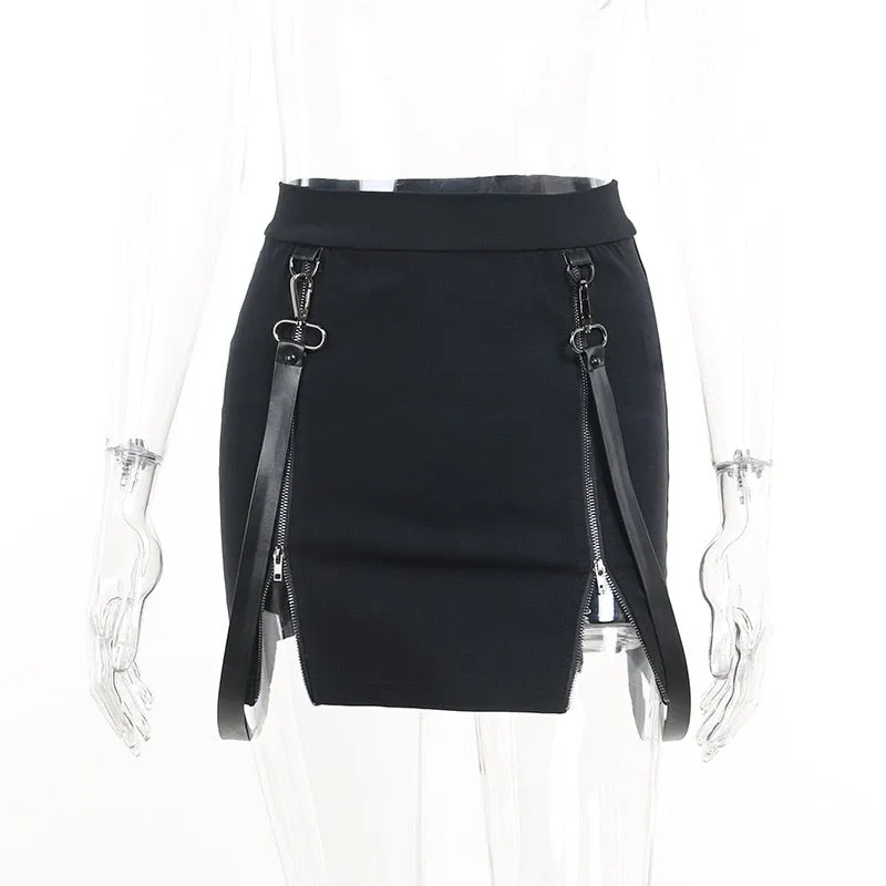 Black Zip Skirt