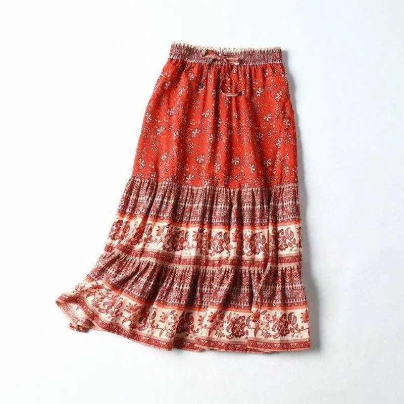 Bohemian Skirt - Paisley Floral Print