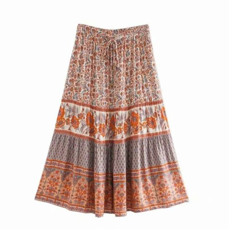 Bohemian Skirt - Paisley Floral Print