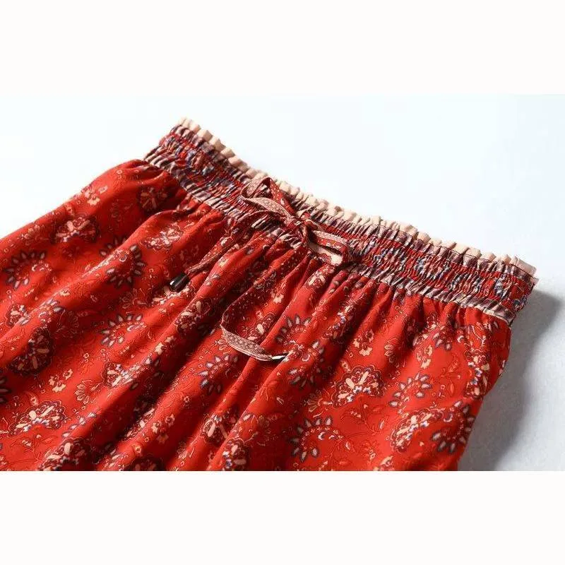 Bohemian Skirt - Paisley Floral Print