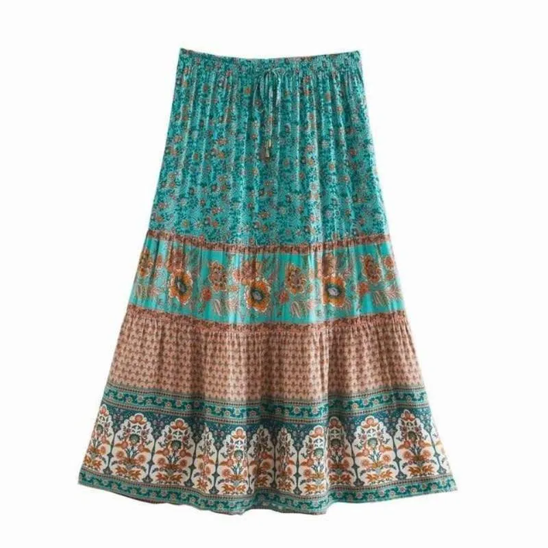 Bohemian Skirt - Paisley Floral Print