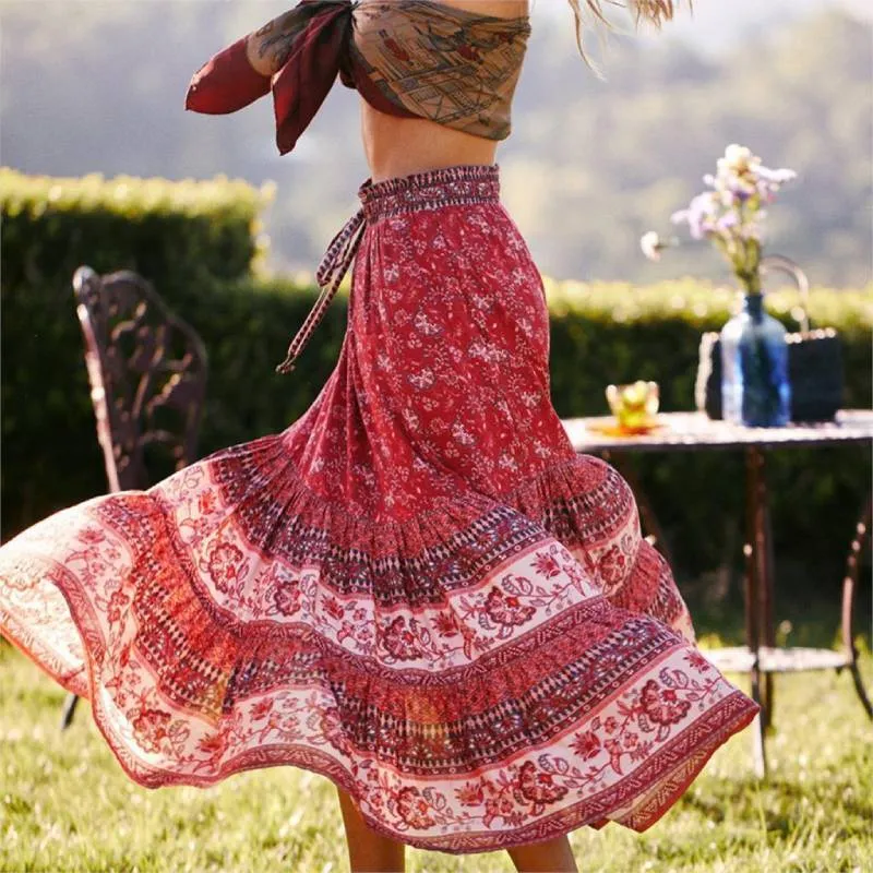 Bohemian Skirt - Paisley Floral Print