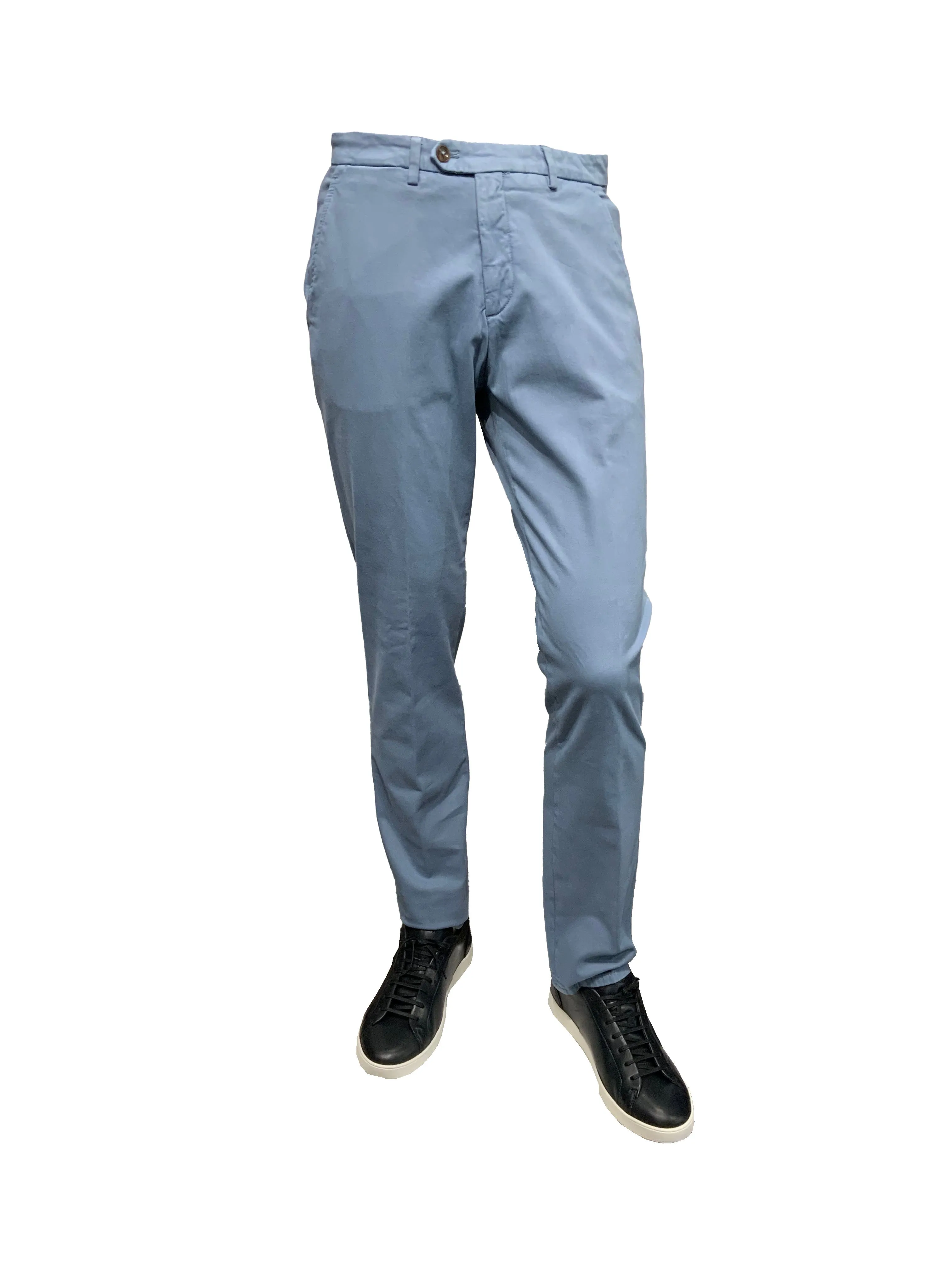 BRIGLIA 1949 - Sky Blue Slim Leg Stretch Cotton Chinos BG62 324152 041