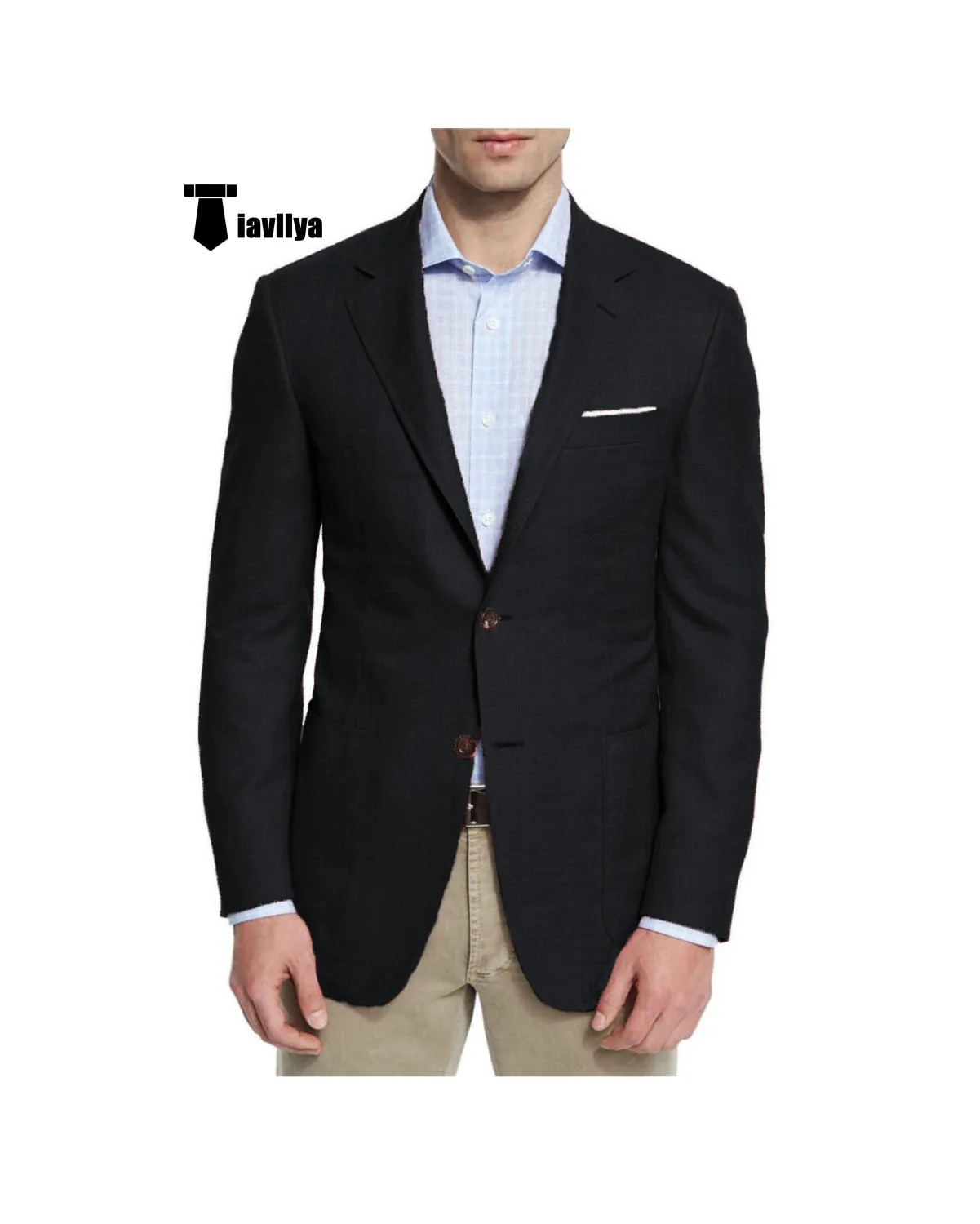 Bussines Men's 2 Pieces Mens Blazer Notch Lapel Linen For Wedding