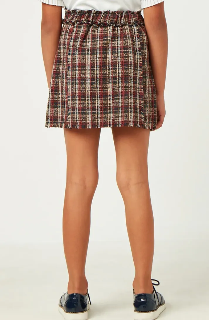 Checkered Wrap Skirt