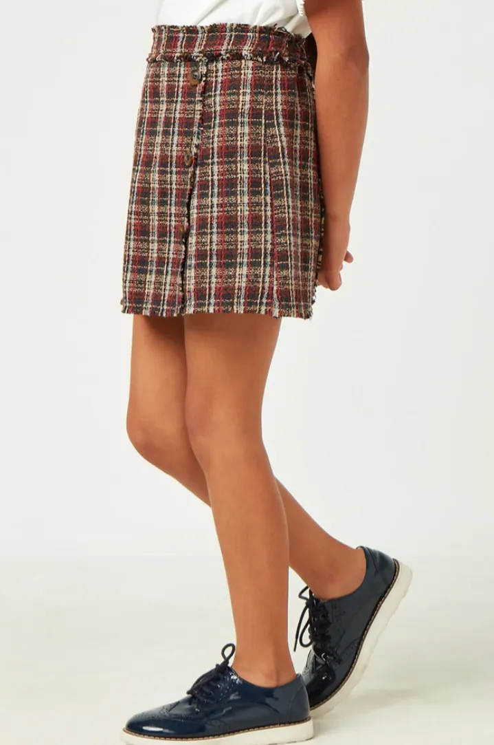 Checkered Wrap Skirt