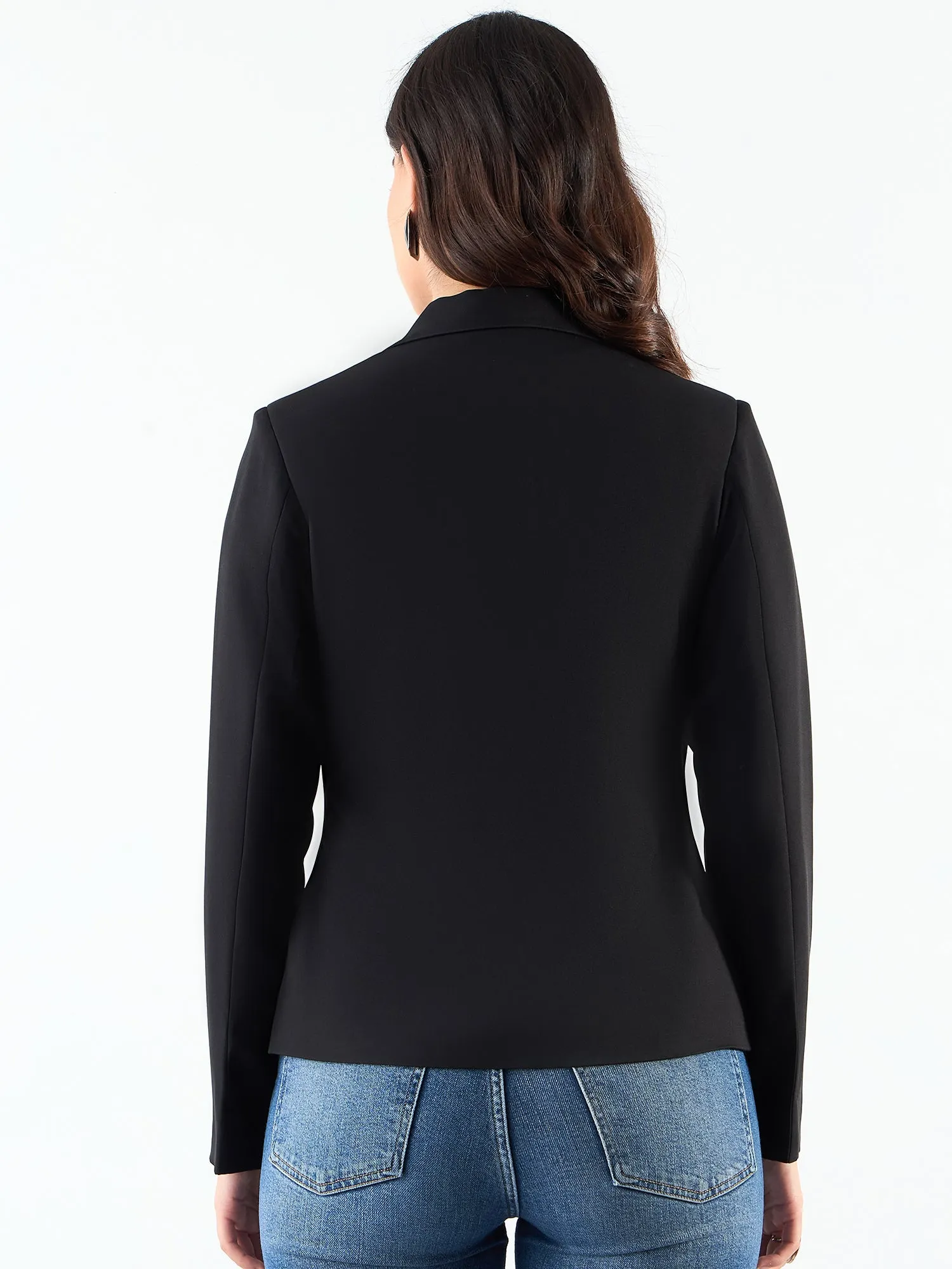 Chic Black Asymmetric Blazer