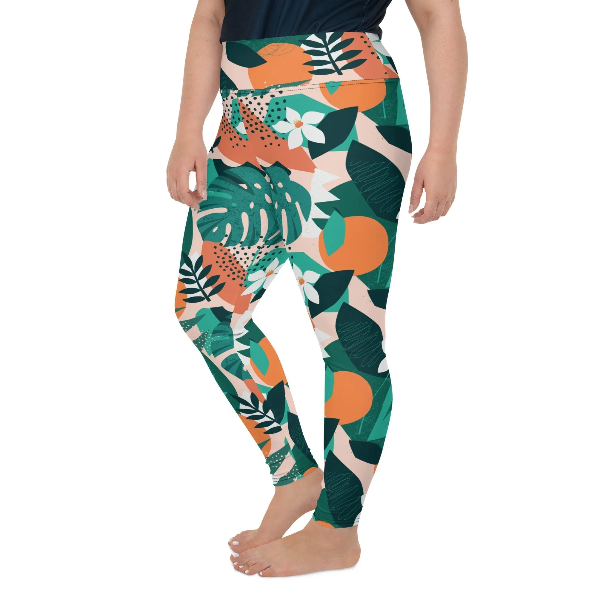 Contemporary Tropical Plus Size Leggings