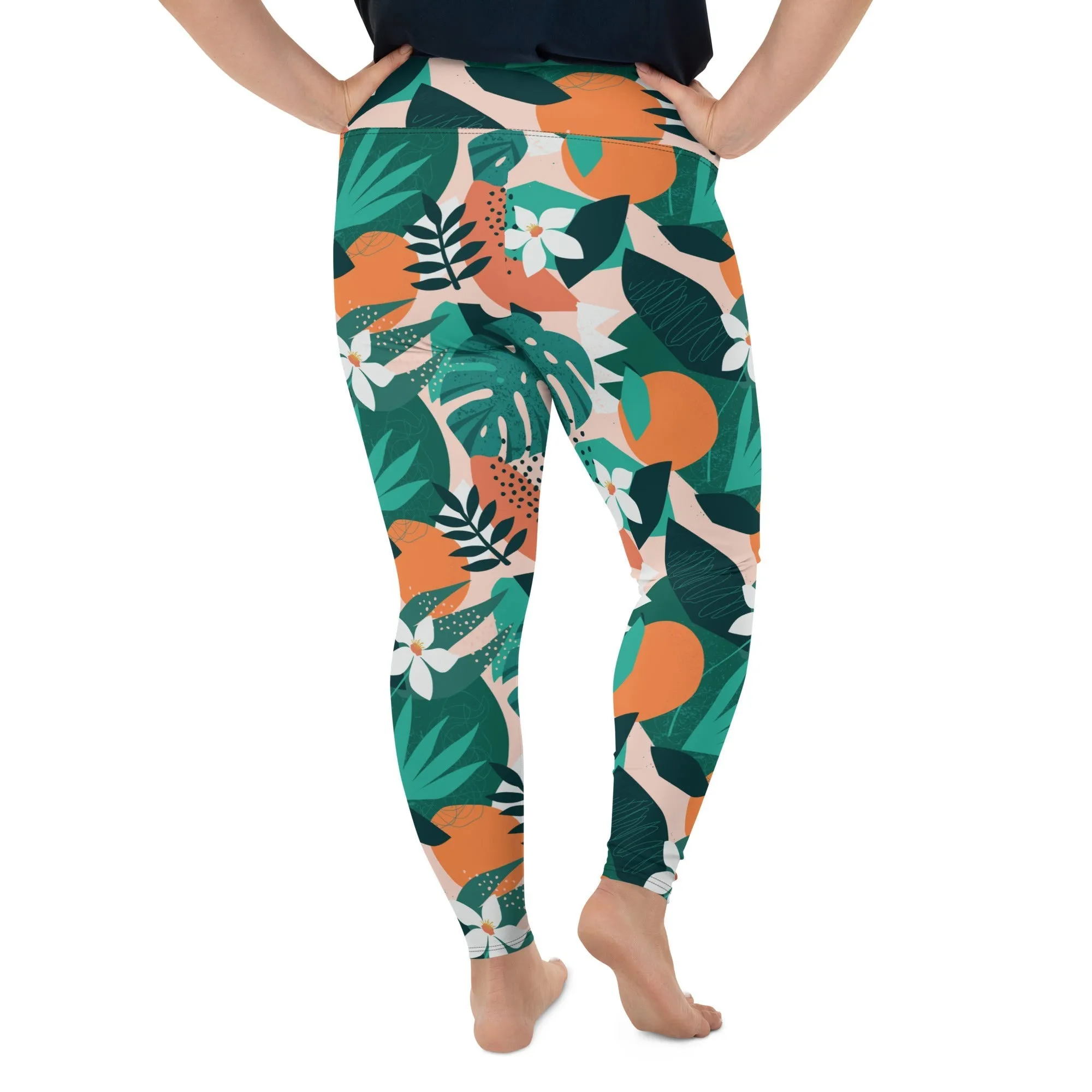 Contemporary Tropical Plus Size Leggings