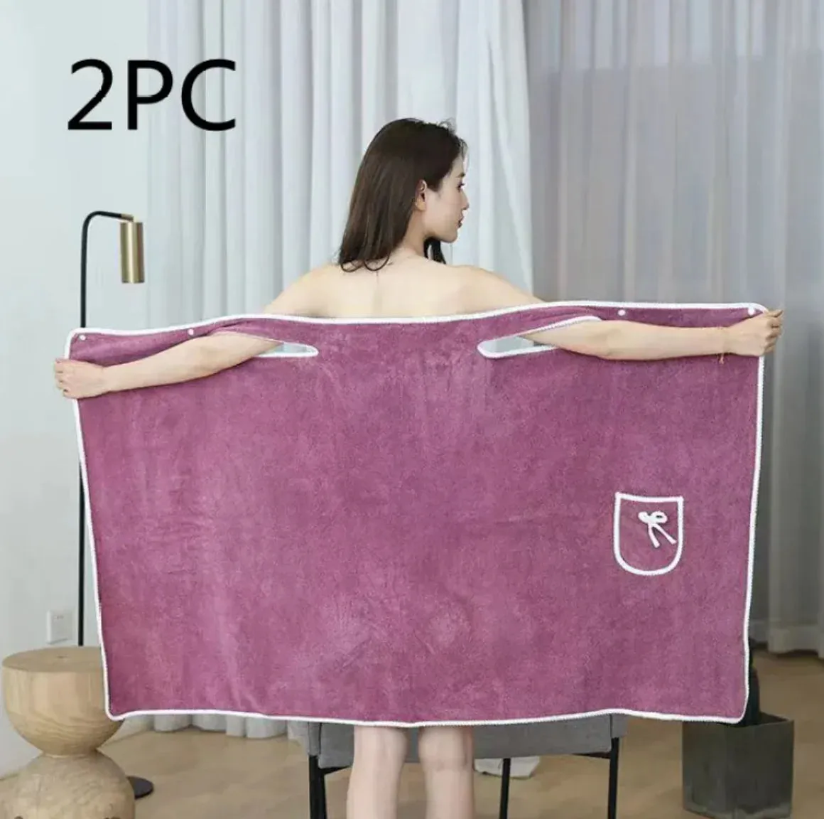 Coral Fleece Cotton Bath Skirt – Soft, Water-Absorbing, and Thickened