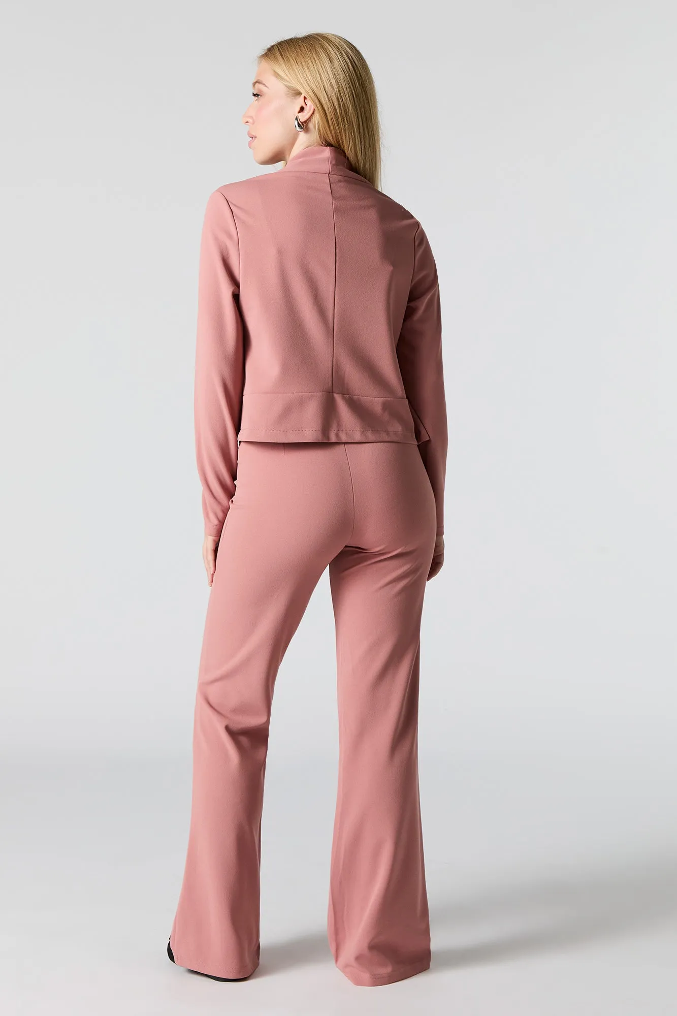 Crepe V Waist Wide Leg Dress Pant