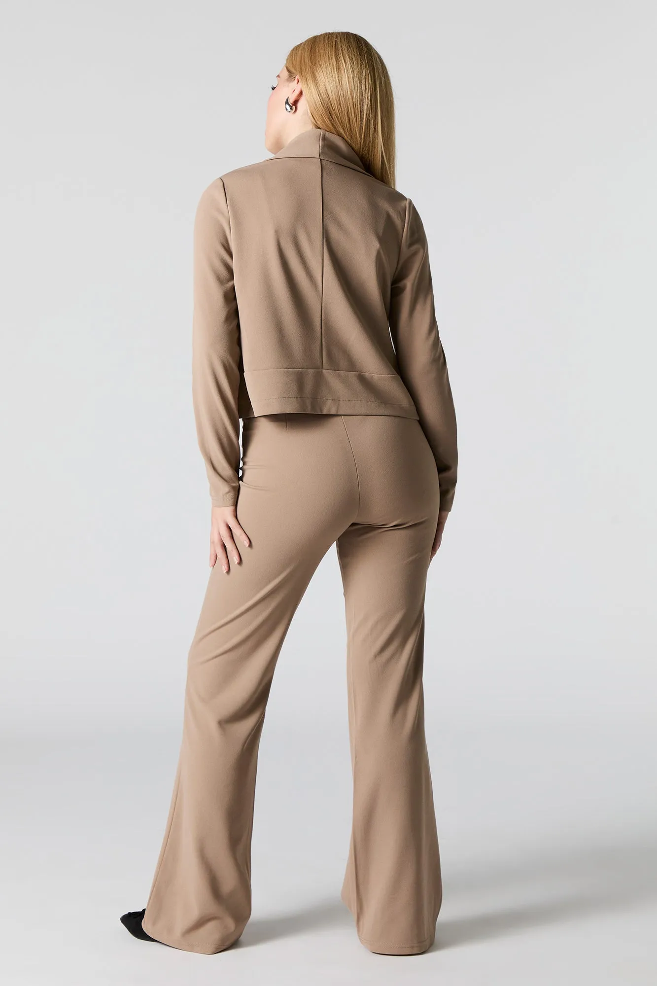 Crepe V Waist Wide Leg Dress Pant