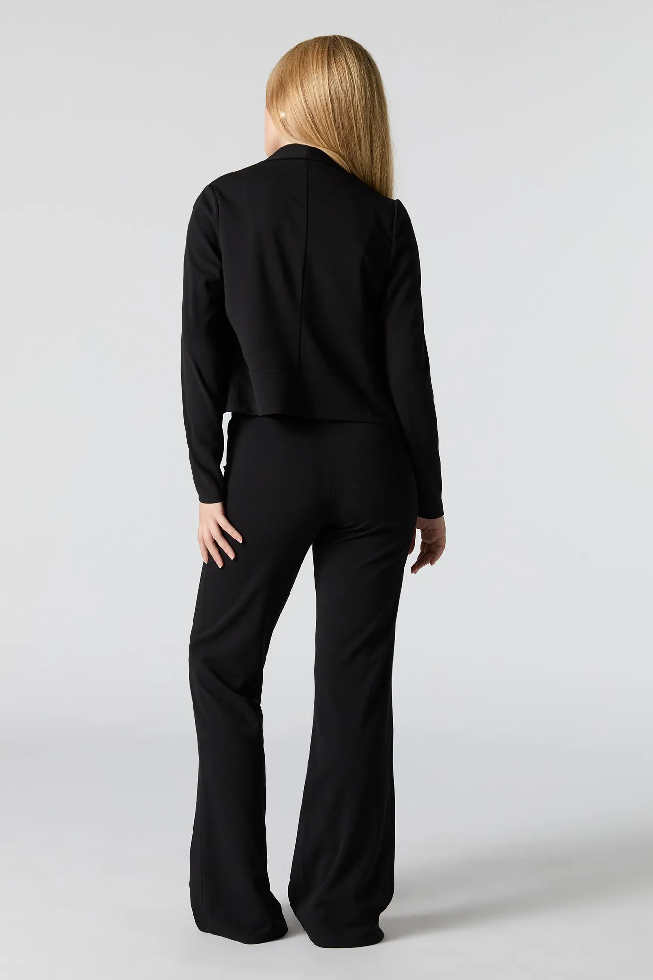 Crepe V Waist Wide Leg Dress Pant