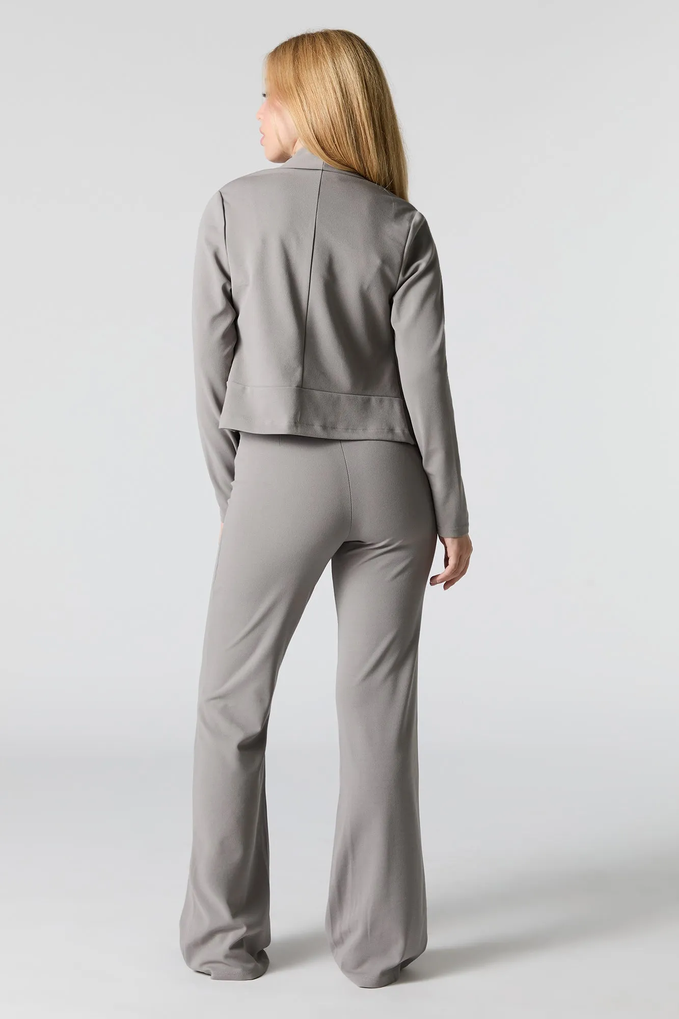 Crepe V Waist Wide Leg Dress Pant