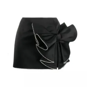 CRYSTAL BOW SPLIT SKIRT