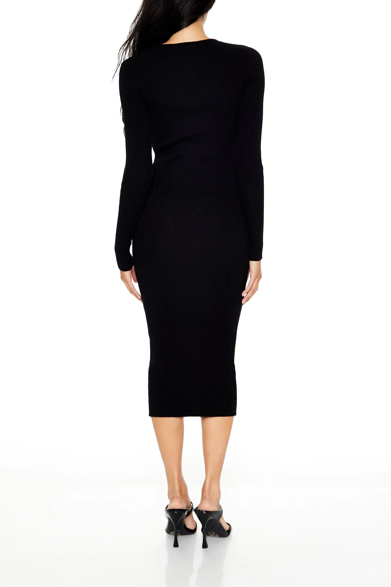 Cutout Bodycon Midi Sweater Dress