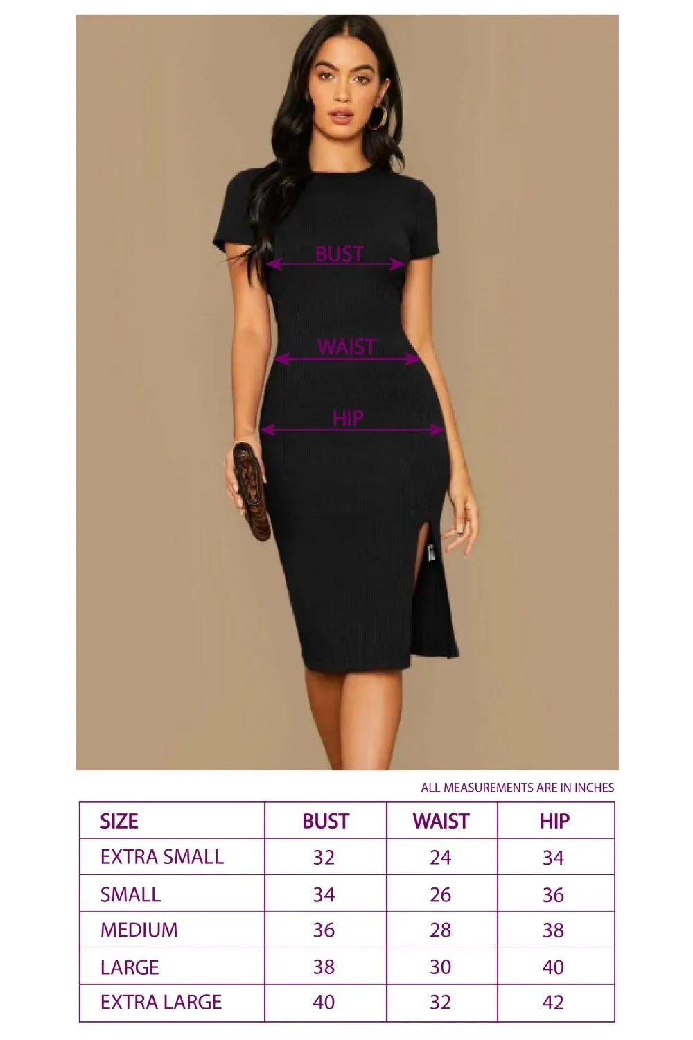 Deep Neck Bodycon Dress Black