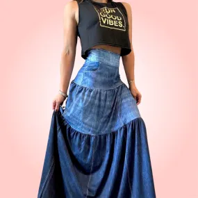 Denim Layers Maxi Skirt