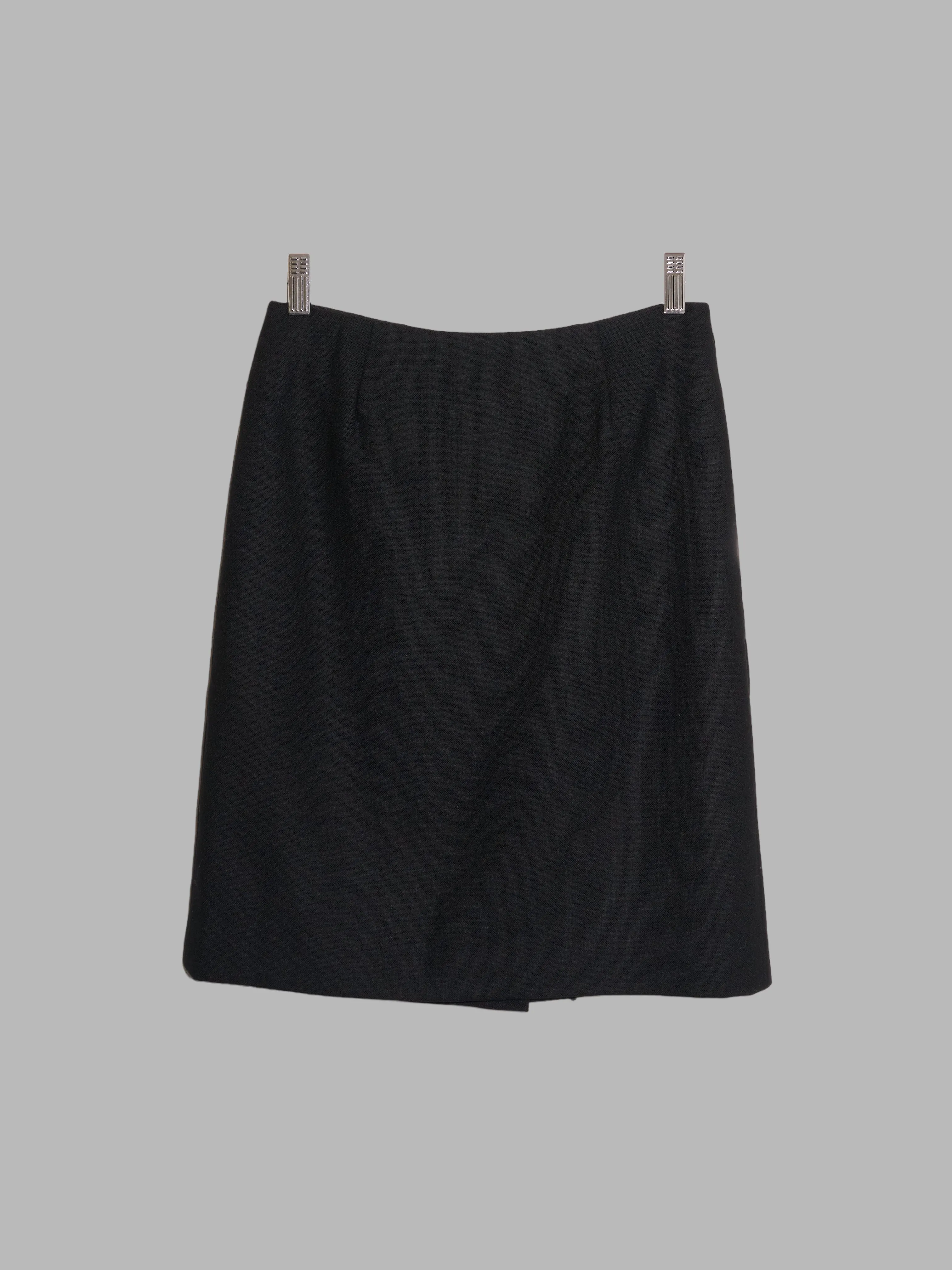 Dirk Bikkembergs 1990s 2000s black wool shortish skirt - size 42