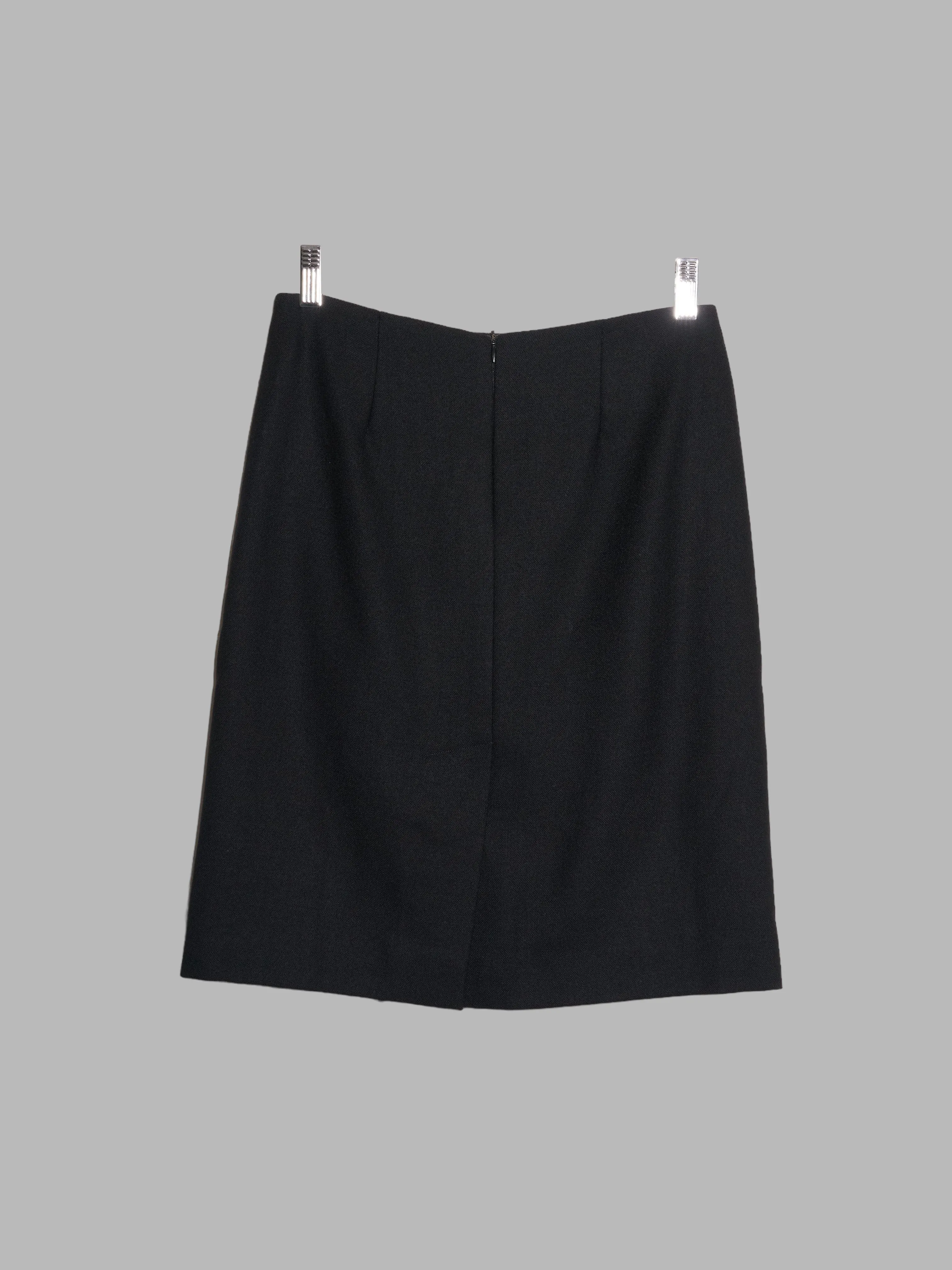 Dirk Bikkembergs 1990s 2000s black wool shortish skirt - size 42