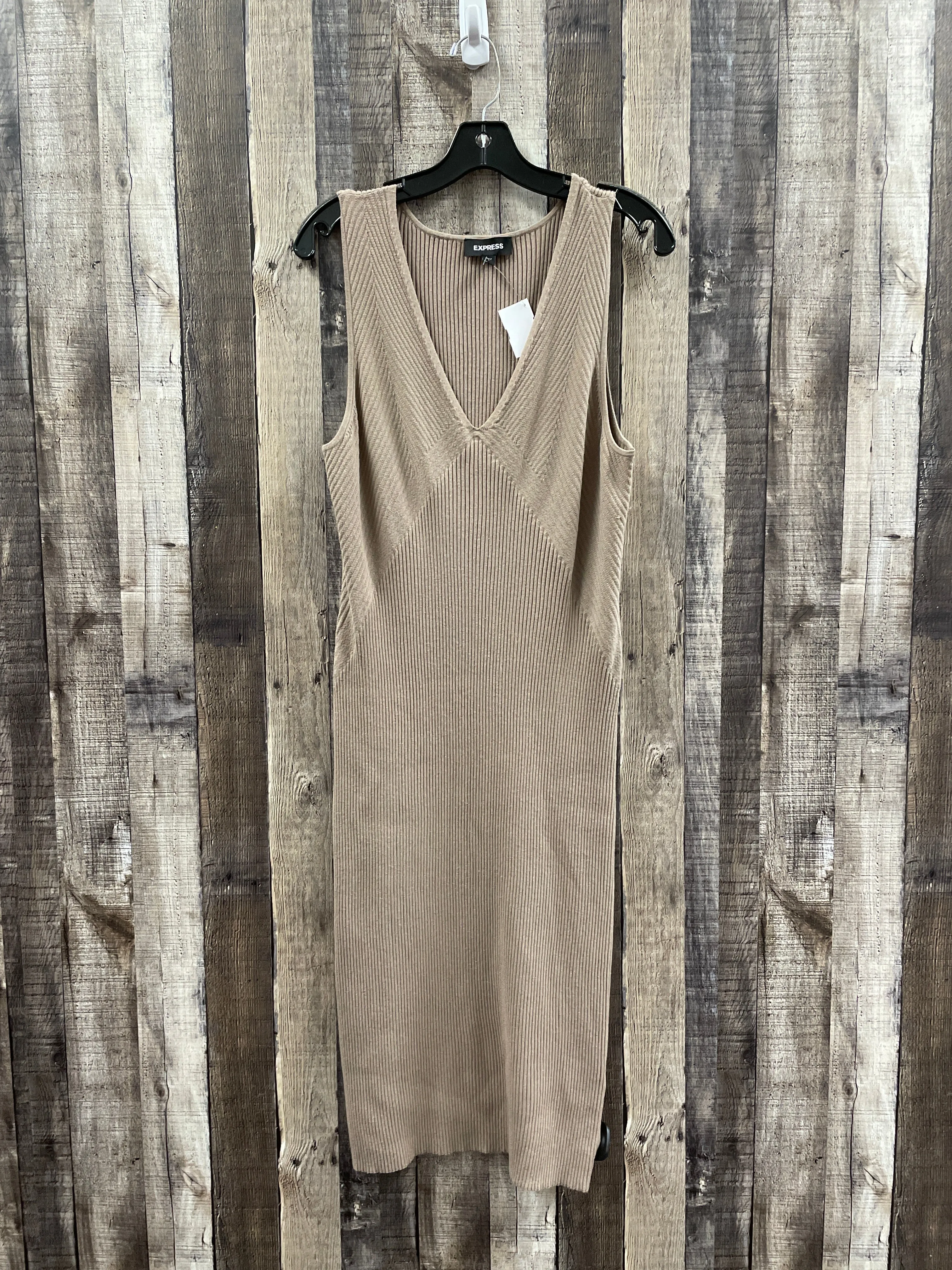 Dress Sweater By Express In Tan, Size: L