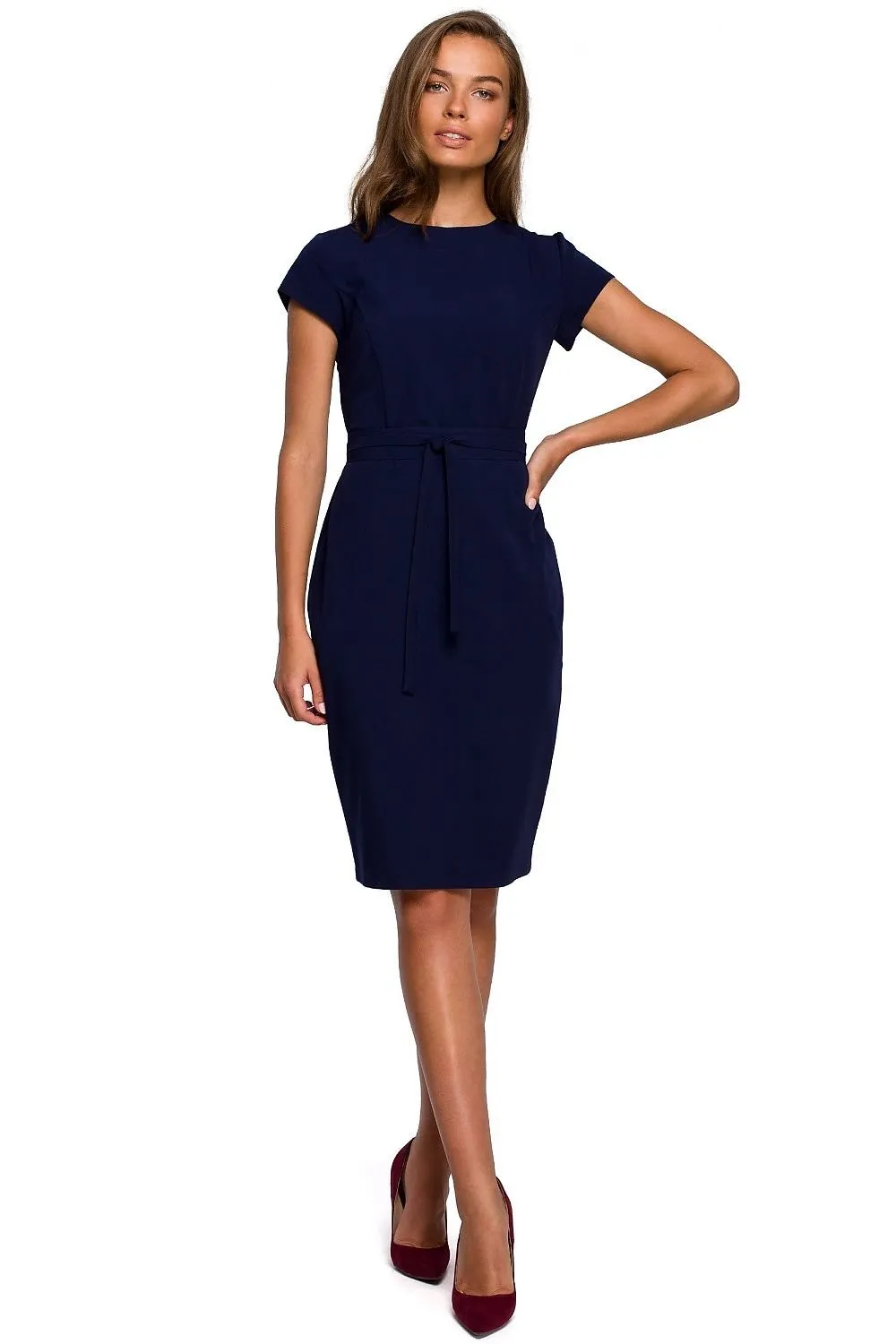 Elegant Bodycon Dress with Trendy Double Belt for Effortless Style