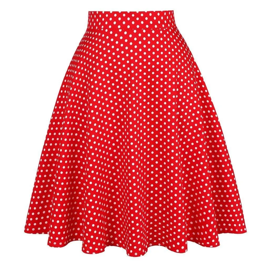 Elegant Women Pleated Office Midi Skirts A Line Steampunk Gothic Female 50s 60s Ladies High Waist Retro Swing Jurken Fashion