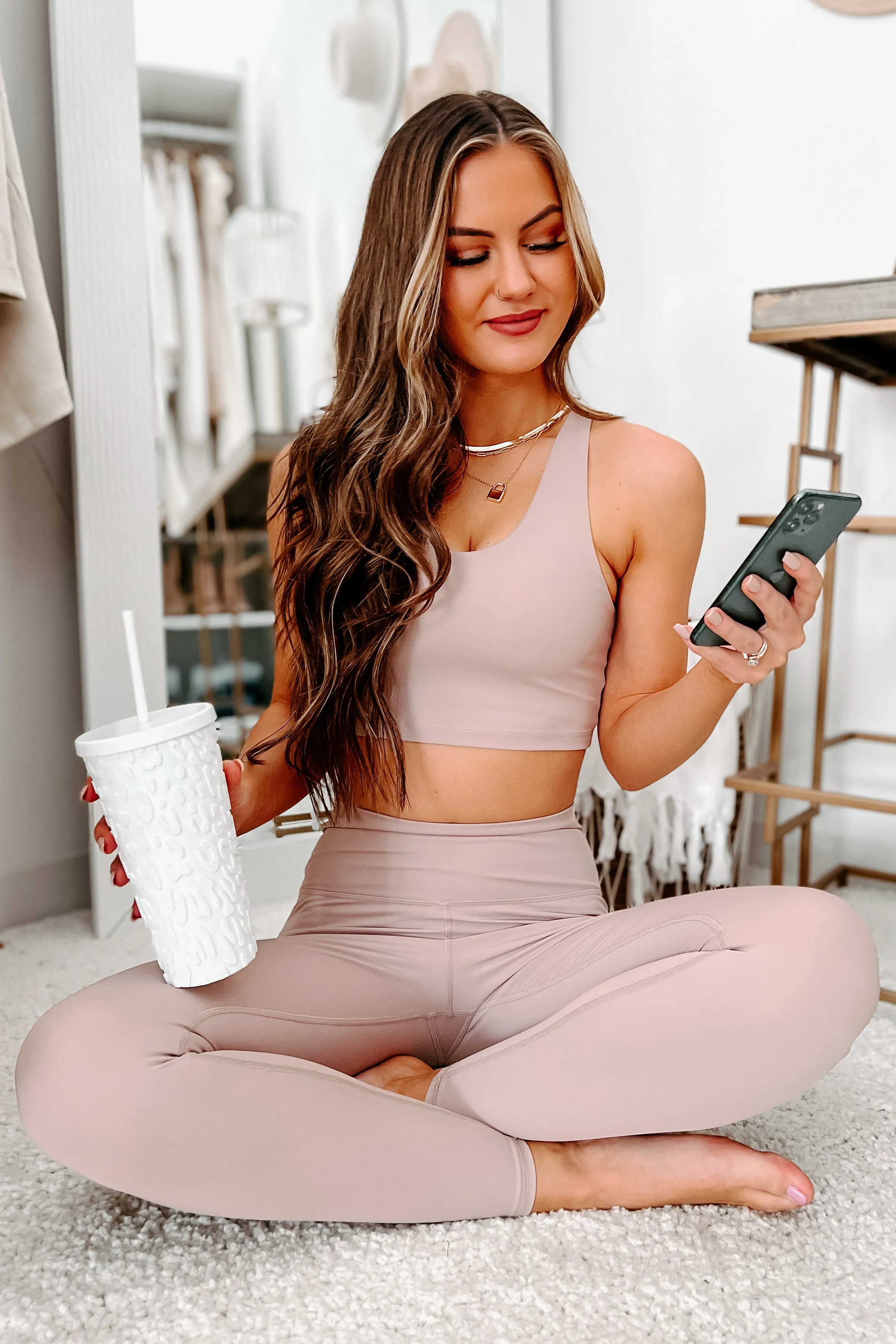 Eliza Racerback Crop Top (Blush)