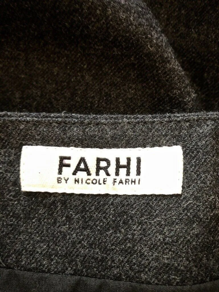 Farhi by Nicole Farhi Grey Wool Skirt UK 8 US 4 EU 36