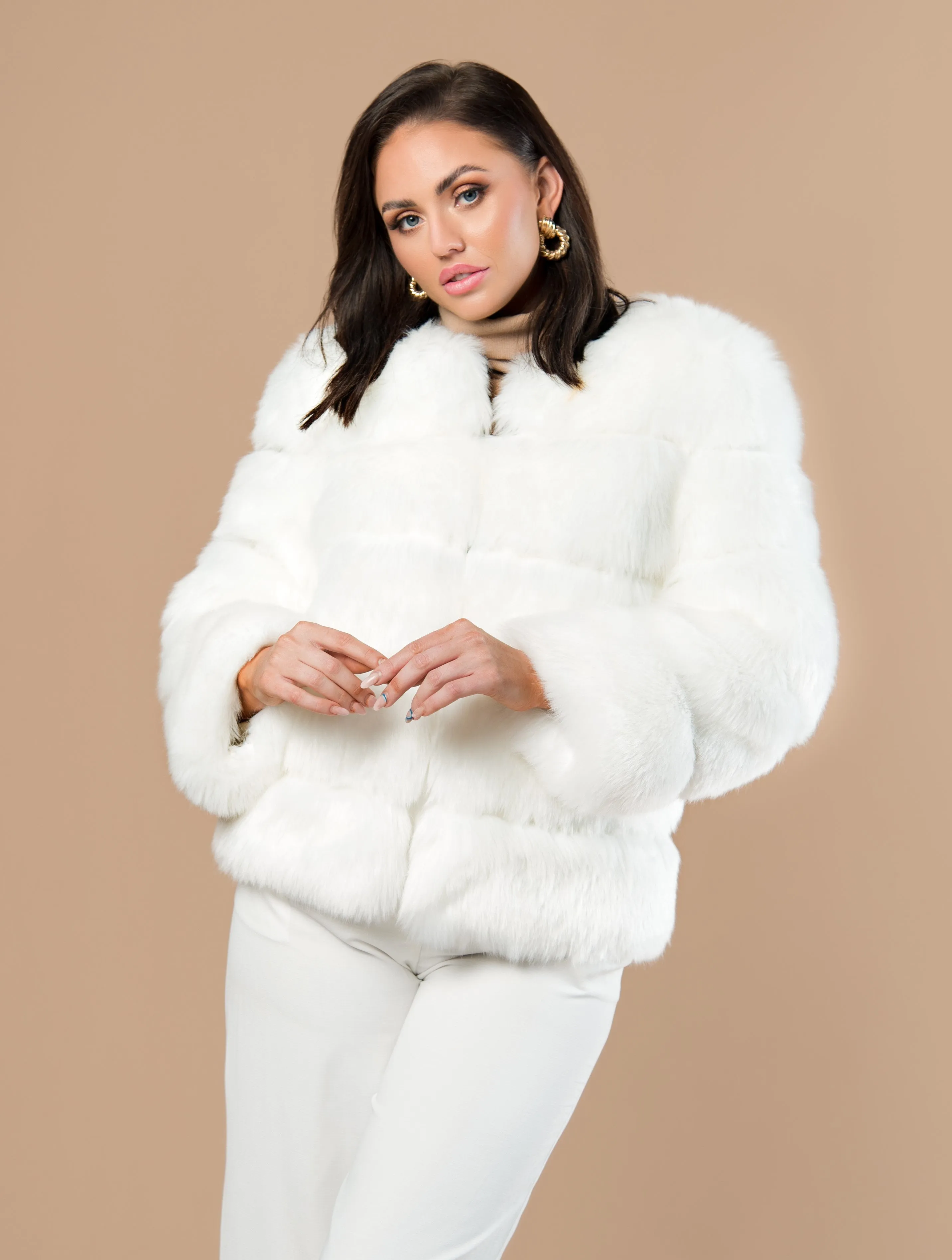 Five Panel Faux Fur Coat