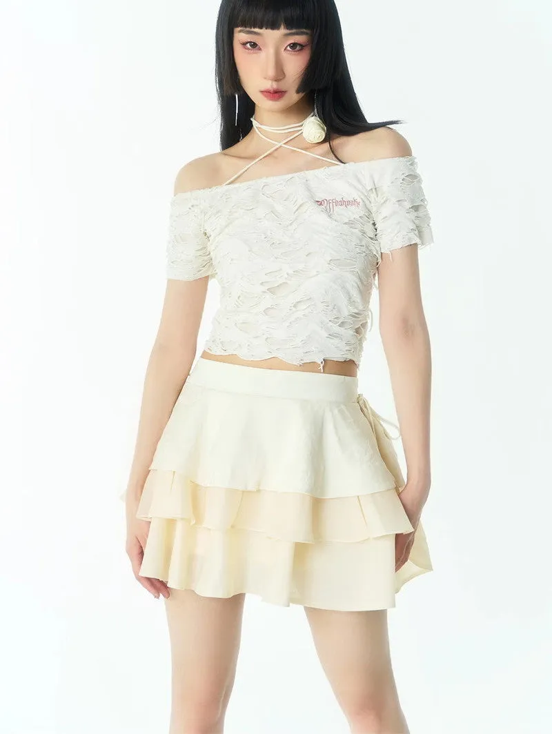 Flare Tiered Cake Chic Classy Retro Mini-Skirt