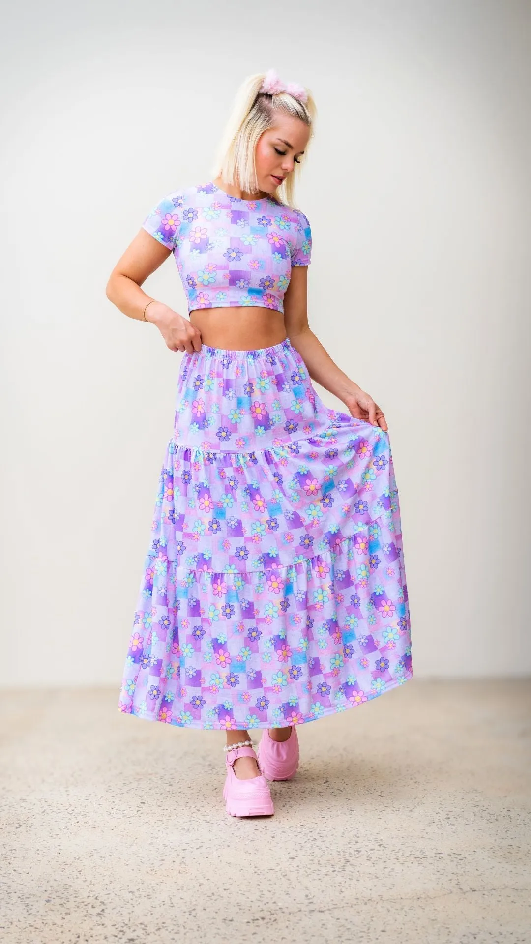 Flower Blanket Maxi Skirt