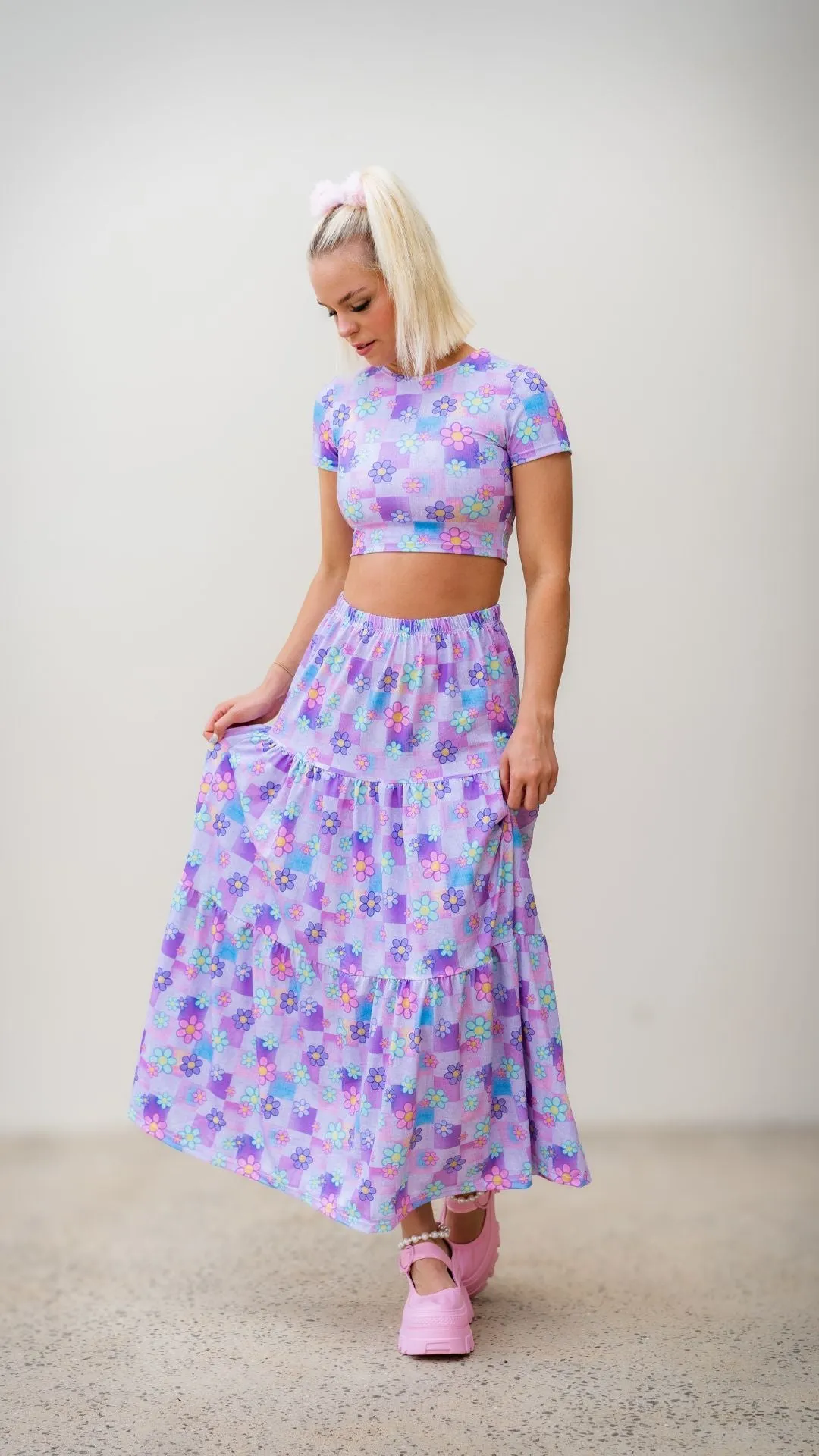 Flower Blanket Maxi Skirt