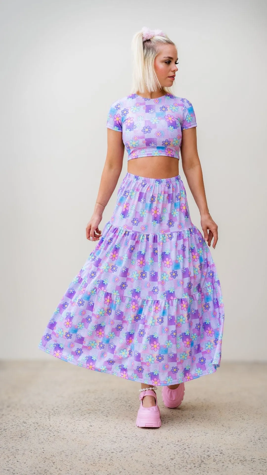 Flower Blanket Maxi Skirt