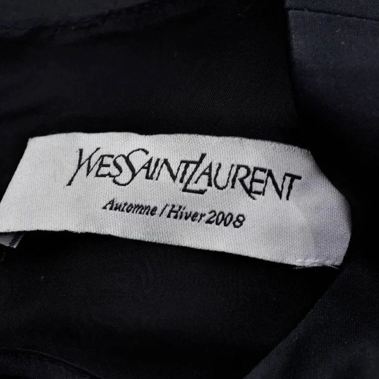 F/W 2008 YSL Yves Saint Laurent Black Satin Dress w/ Balloon Skirt